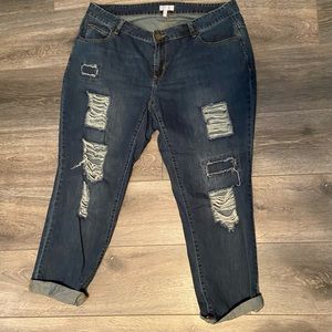 Harper & Liv Distressed Cuffed Jeans